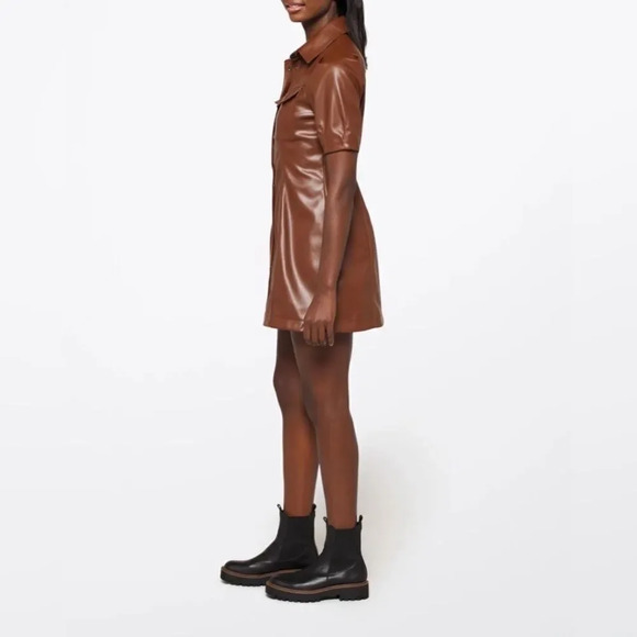 Noisy May Pushy PU Brown dress - Picture 2 of 14